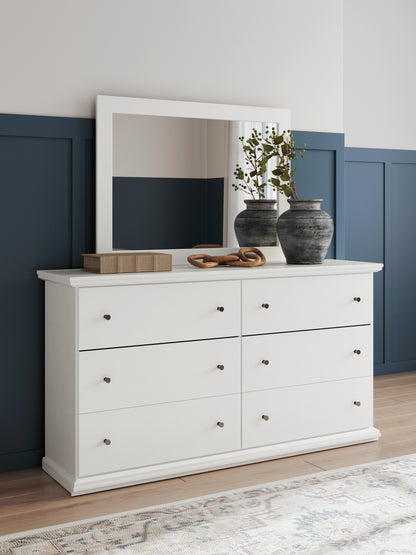 Haines Furniture Outlet - Ashley Furniture - Bostwick Shoals Bedroom - Dresser and Mirror / White - B139B40