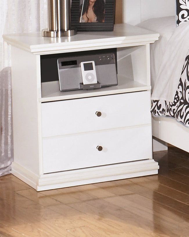 Haines Furniture Outlet - Ashley Furniture - Bostwick Shoals Bedroom - One Drawer Night Stand / White - B139-91