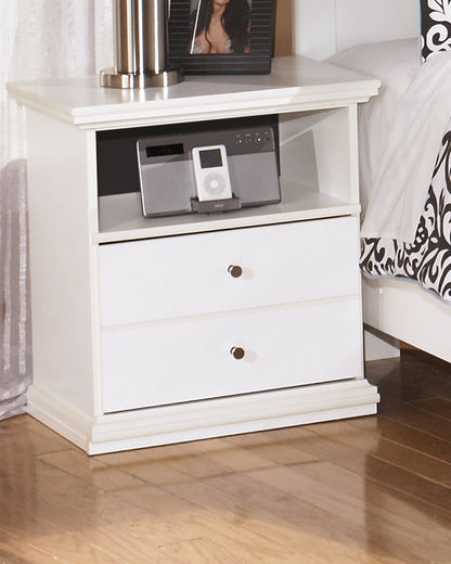 Haines Furniture Outlet - Ashley Furniture - Bostwick Shoals Bedroom - One Drawer Night Stand / White - B139-91