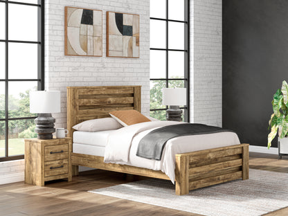 Haines Furniture Outlet - Ashley Furniture - Maystonna Bedroom - Queen Panel Bed / Brown - PCB1580B4
