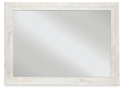 Haines Furniture Outlet - Ashley Furniture - Paxberry Bedroom - Bedroom Mirror / Whitewash - B181-36
