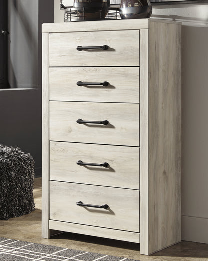 Haines Furniture Outlet - Ashley Furniture - Cambeck Bedroom - Five Drawer Chest / Whitewash - B192-46