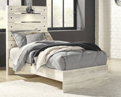 Haines Furniture Outlet - Ashley Furniture - Cambeck Bedroom - Twin Panel Bed / Whitewash - B192B2