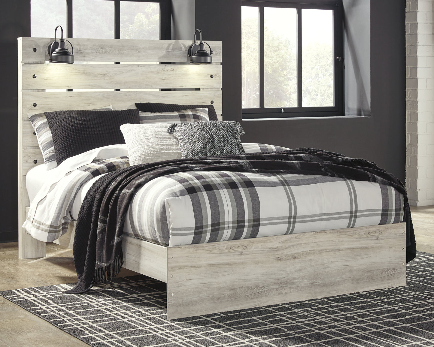 Haines Furniture Outlet - Ashley Furniture - Cambeck Bedroom - Queen Panel Bed / Whitewash - B192B4