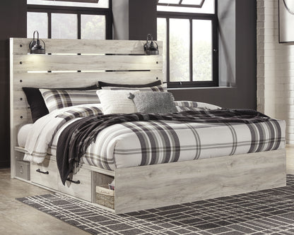 Haines Furniture Outlet - Ashley Furniture - Cambeck Bedroom - King Panel Bed with 2 Storage Drawers / Whitewash - B192B19