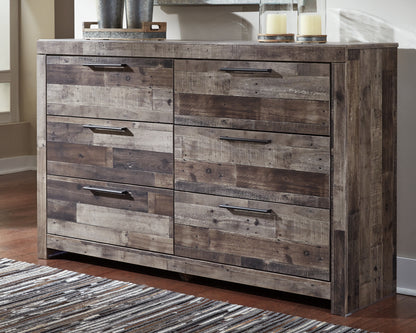 Haines Furniture Outlet - Ashley Furniture - Derekson Bedroom - Six Drawer Dresser / Multi Gray - B200-31