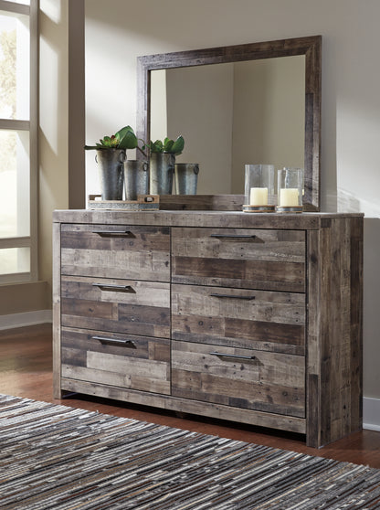 Haines Furniture Outlet - Ashley Furniture - Derekson Bedroom - Dresser and Mirror / Multi Gray - B200B1