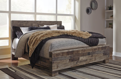 Haines Furniture Outlet - Ashley Furniture - Derekson Bedroom - King Panel Bed / Multi Gray - B200B11