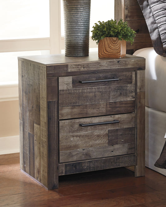 Haines Furniture Outlet - Ashley Furniture - Derekson Bedroom - Queen Panel Bed with 2 Side Storage / Multi Gray - B200B43