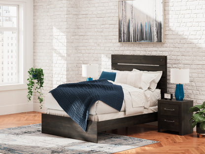 Haines Furniture Outlet - Ashley Furniture - Hollivern Bedroom - Full Panel Bed / Dark Gray - PCB2108B12