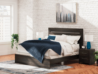 Haines Furniture Outlet - Ashley Furniture - Hollivern Bedroom - Full Panel Storage Bed / Dark Gray - PCB2108B15