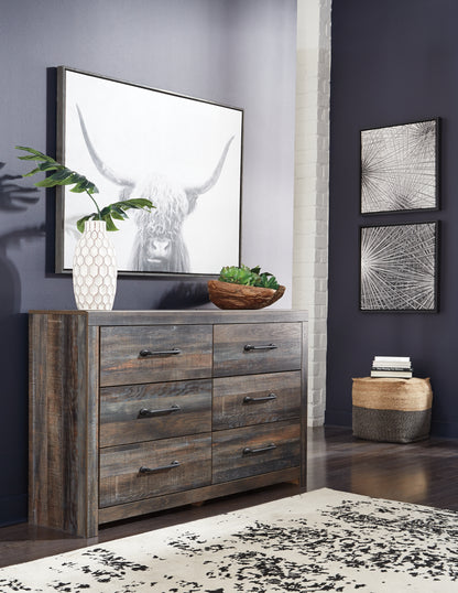 Haines Furniture Outlet - Ashley Furniture - Drystan Bedroom - Six Drawer Dresser / Multi - B211-31