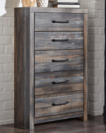 Haines Furniture Outlet - Ashley Furniture - Drystan Bedroom - Five Drawer Chest / Multi - B211-46