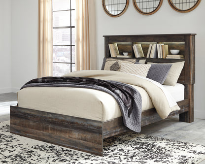 Haines Furniture Outlet - Ashley Furniture - Drystan Bedroom - Queen Bookcase Bed / Multi - B211B16
