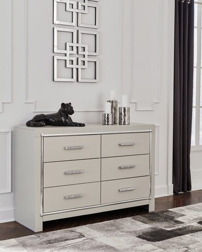Haines Furniture Outlet - Ashley Furniture - Zyniden Bedroom - Five Drawer Chest / Silver - B2114-46