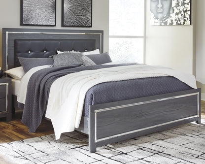 Haines Furniture Outlet - Ashley Furniture - Lodanna Bedroom - King Panel Bed / Gray - B214B10