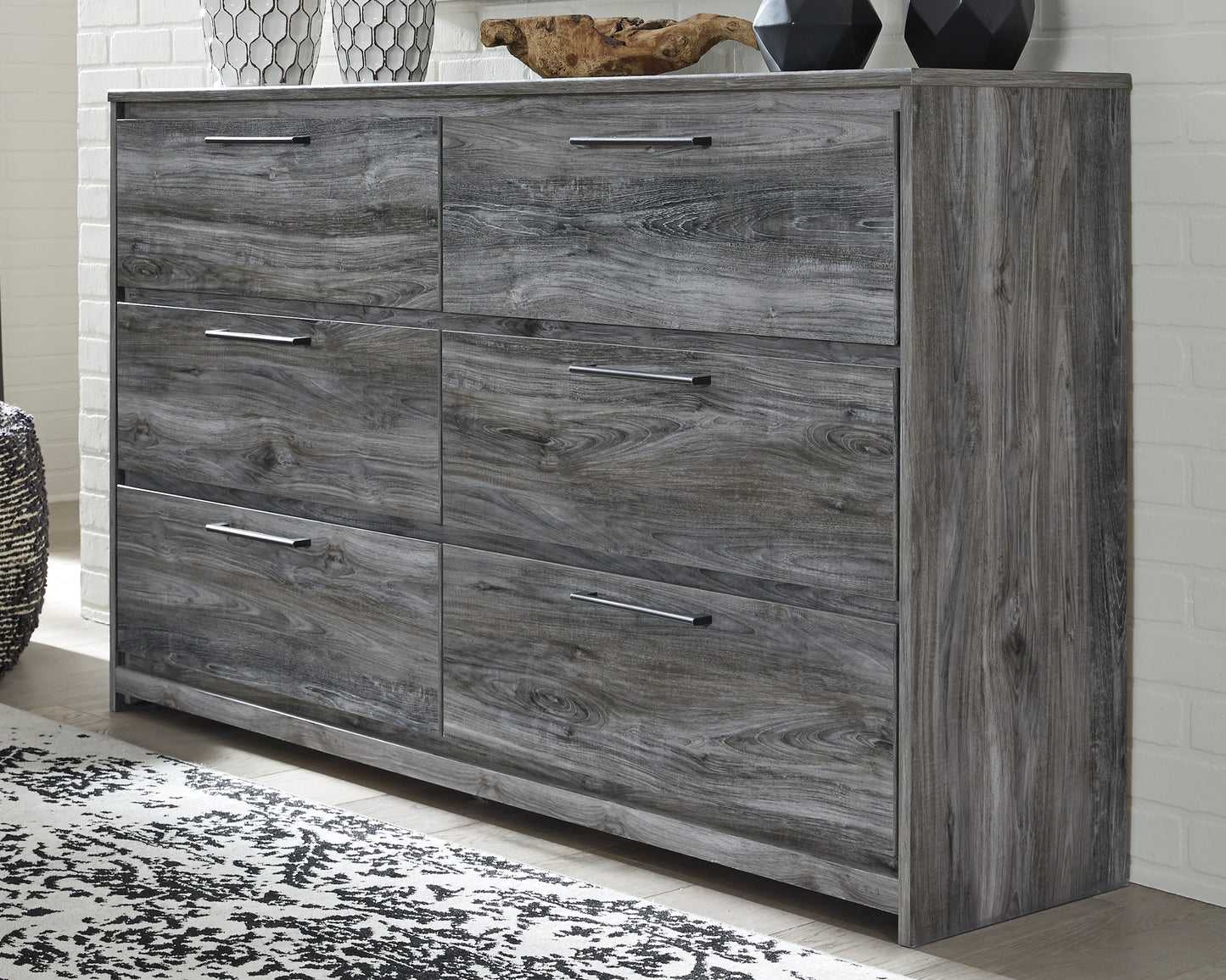 Haines Furniture Outlet - Ashley Furniture - Baystorm Bedroom - Six Drawer Dresser / Gray - B221-31