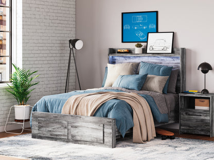 Haines Furniture Outlet - Ashley Furniture - Baystorm Bedroom - Full Panel Bed with 2 Storage Drawers / Gray - B221B34