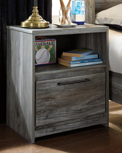 Haines Furniture Outlet - Ashley Furniture - Baystorm Bedroom - One Drawer Night Stand / Gray - B221-91