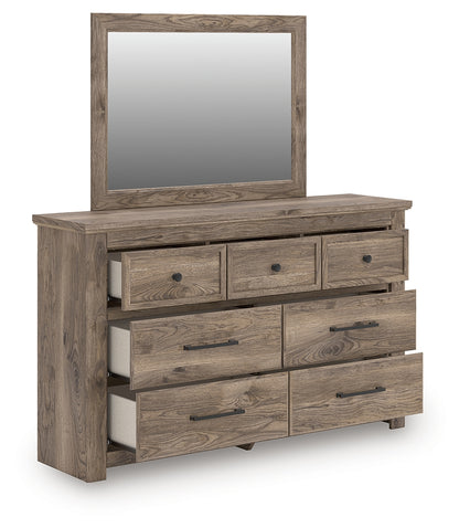 Haines Furniture Outlet - Ashley Furniture - Rusticott Bedroom - Dresser and Mirror / Brown - PCB2260B1