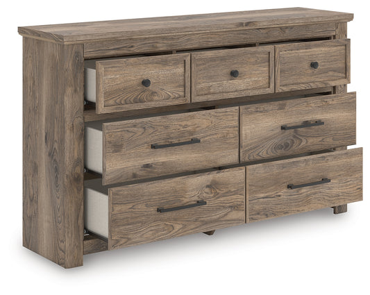 Haines Furniture Outlet - Ashley Furniture - Rusticott Bedroom - Queen Panel Bed / Brown - PCB2260B2