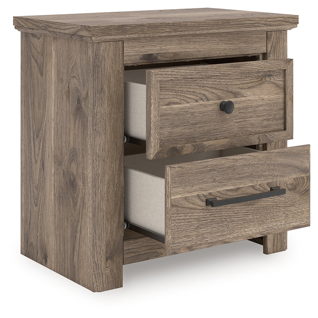 Haines Furniture Outlet - Ashley Furniture - Rusticott Bedroom - Two Drawer Night Stand / Brown - PCB2260-92