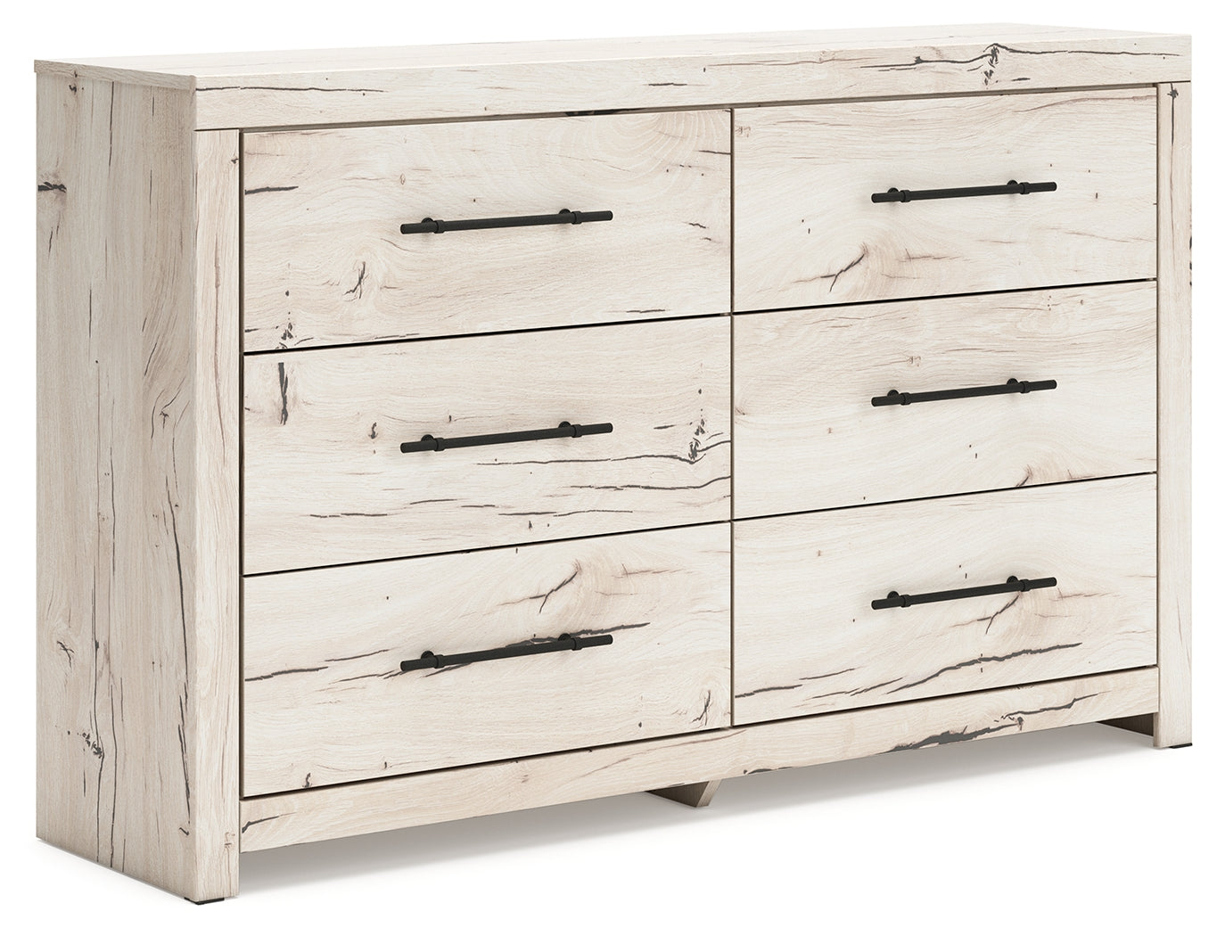 Haines Furniture Outlet - Ashley Furniture - Lawroy Bedroom - Six Drawer Dresser / Light Natural - B2310-31