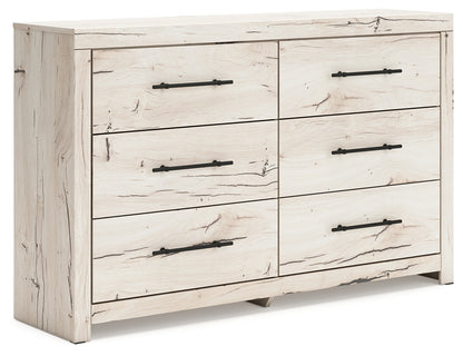 Haines Furniture Outlet - Ashley Furniture - Lawroy Bedroom - Six Drawer Dresser / Light Natural - B2310-31