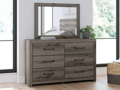 Haines Furniture Outlet - Ashley Furniture - Graystorm Bedroom - Dresser and Mirror / Brown Gray - PCB2405B1