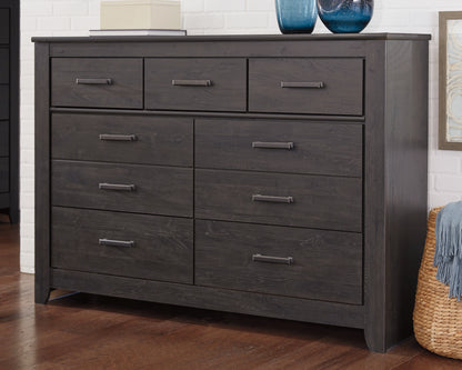 Haines Furniture Outlet - Ashley Furniture - Brinxton Bedroom - Seven Drawer Dresser / Charcoal - B249-31