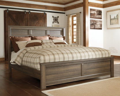 Haines Furniture Outlet - Ashley Furniture - Juararo Bedroom - King Panel Bed / Dark Brown - B251B9