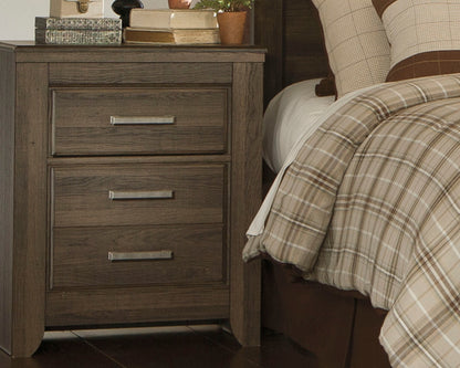 Haines Furniture Outlet - Ashley Furniture - Juararo Bedroom - California King Poster Bed / Dark Brown - B251B12