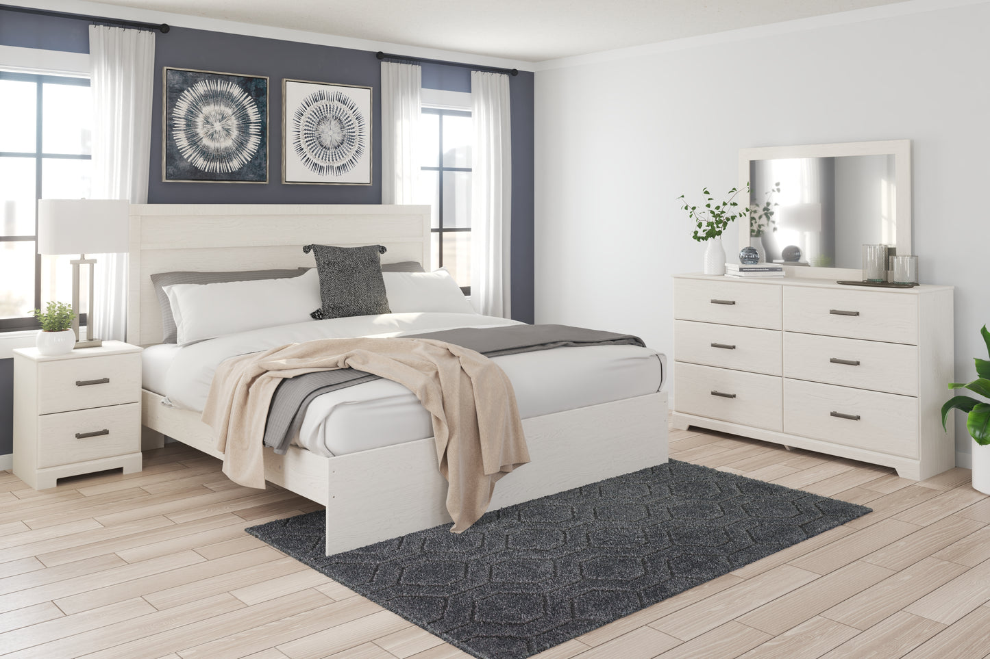 Haines Furniture Outlet - Ashley Furniture - Stelsie Bedroom - Two Drawer Night Stand / White - B2588-92