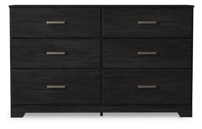Haines Furniture Outlet - Ashley Furniture - Belachime Bedroom - Six Drawer Dresser / Charcoal - B2589-31