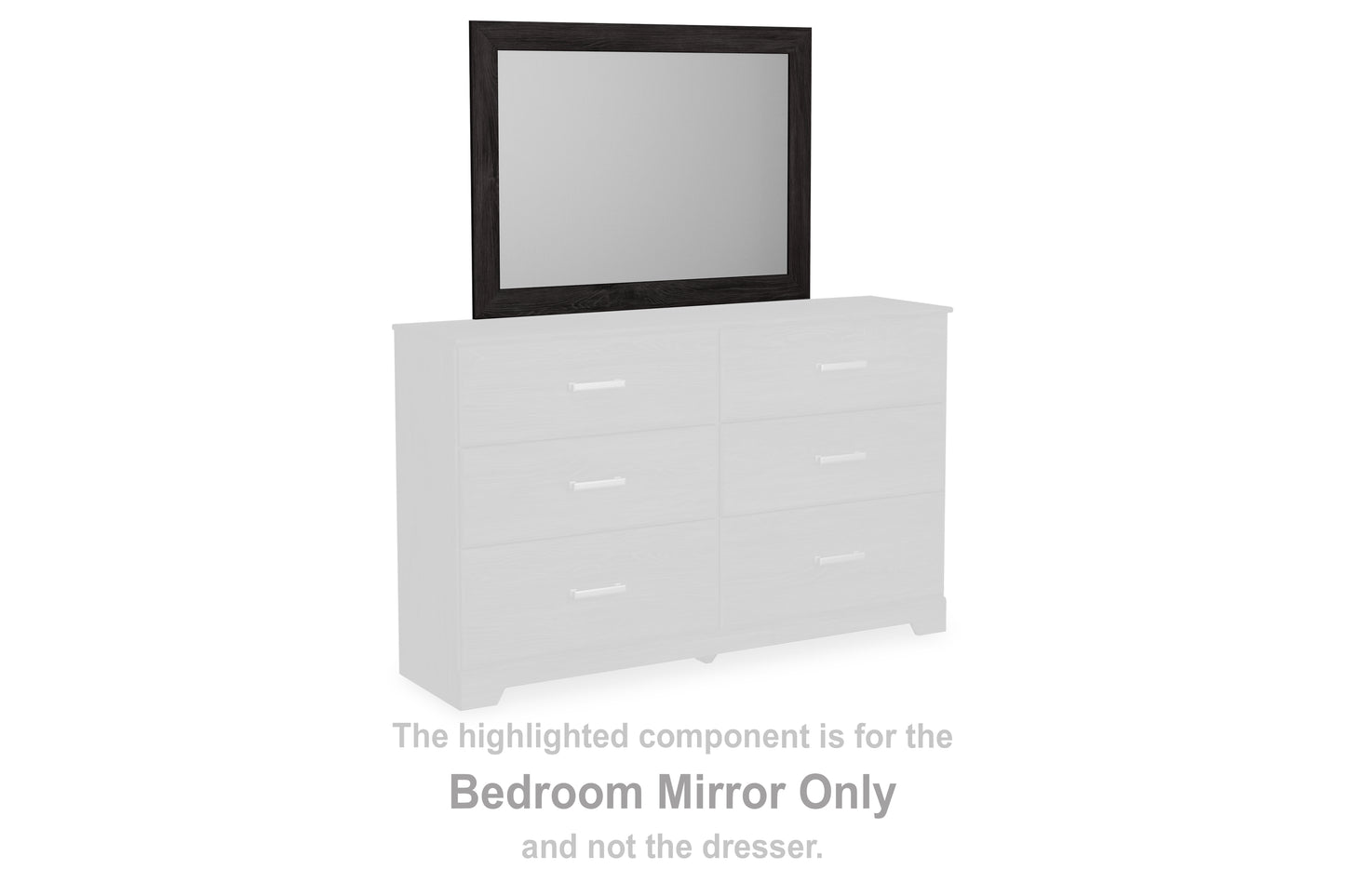 Haines Furniture Outlet - Ashley Furniture - Belachime Bedroom - Bedroom Mirror / Charcoal - B2589-36