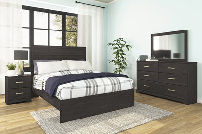 Haines Furniture Outlet - Ashley Furniture - Belachime Bedroom - Two Drawer Night Stand / Charcoal - B2589-92