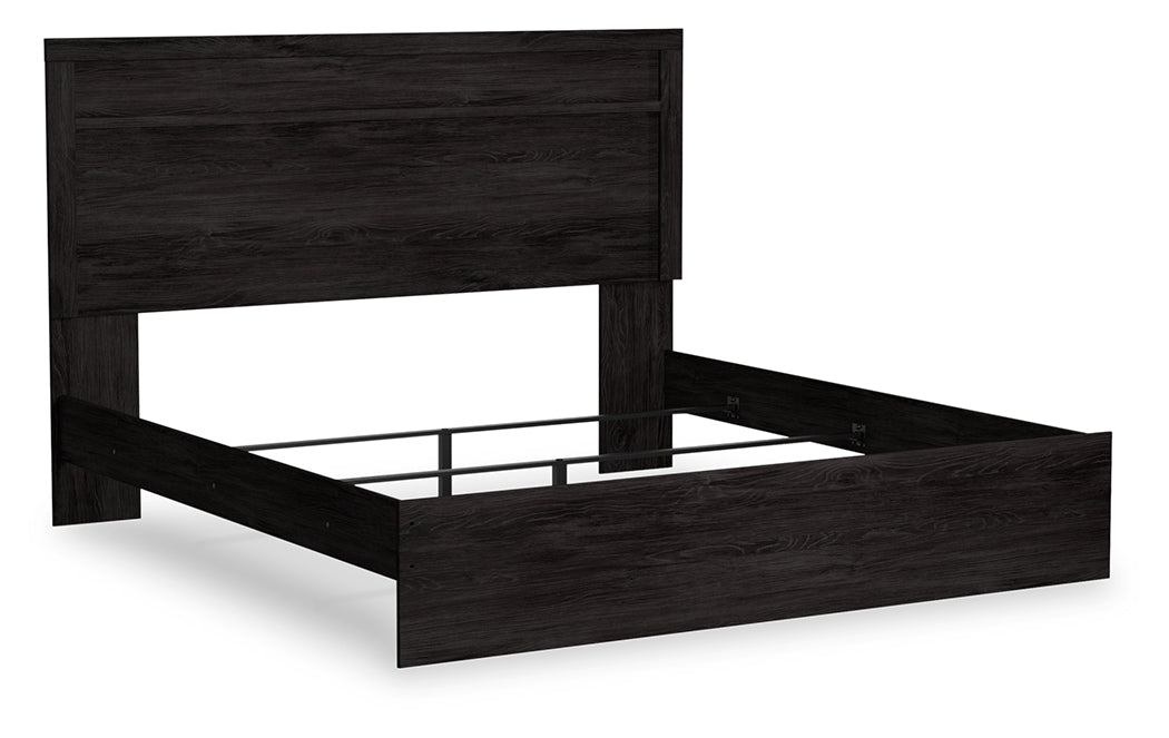 Haines Furniture Outlet - Ashley Furniture - Belachime Bedroom - King Panel Bed / Charcoal - B2589B4