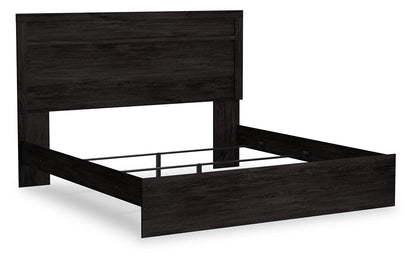 Haines Furniture Outlet - Ashley Furniture - Belachime Bedroom - King Panel Bed / Charcoal - B2589B4