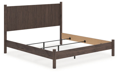 Haines Furniture Outlet - Ashley Furniture - Pamytta Bedroom - King Panel Bed / Brown - PCB2614B26