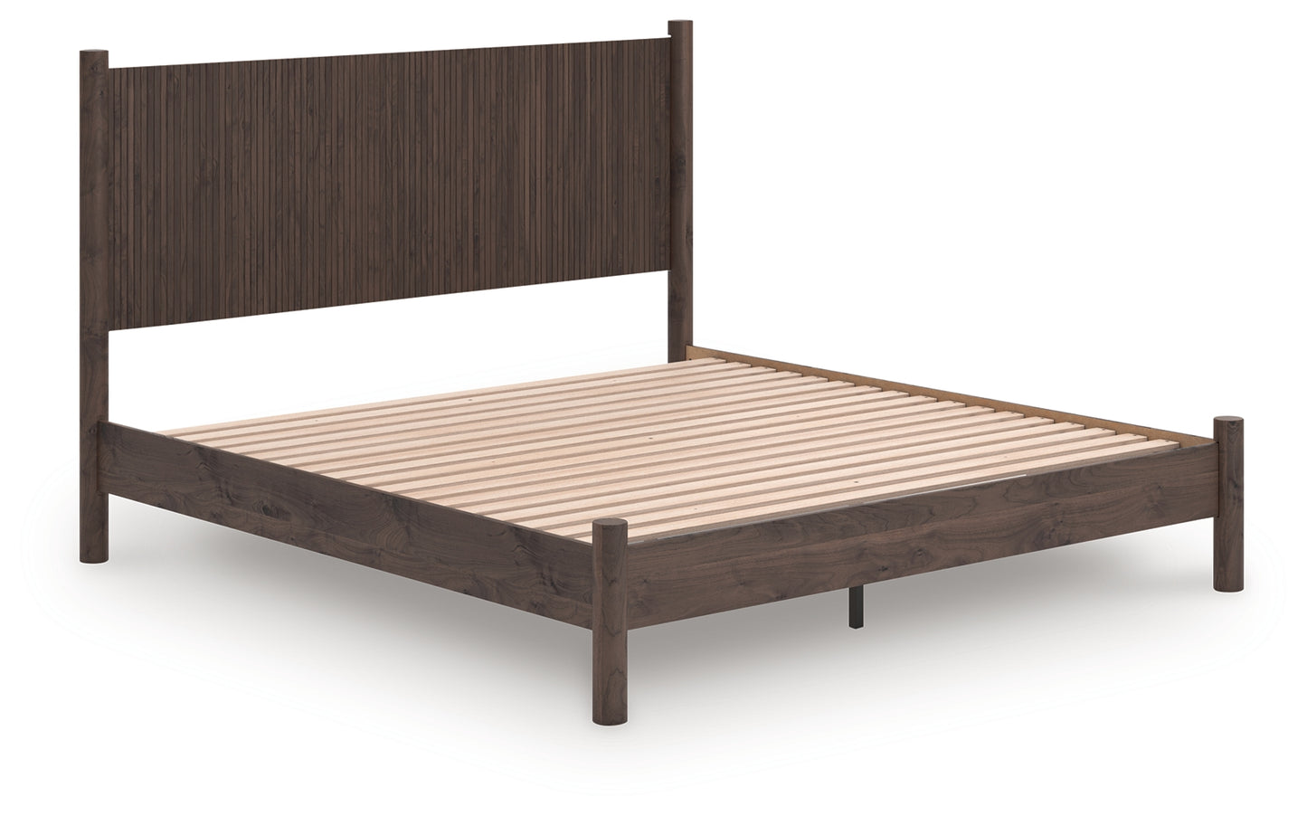 Haines Furniture Outlet - Ashley Furniture - Pamytta Bedroom - King Panel Platform Bed / Brown - PCB2614B27