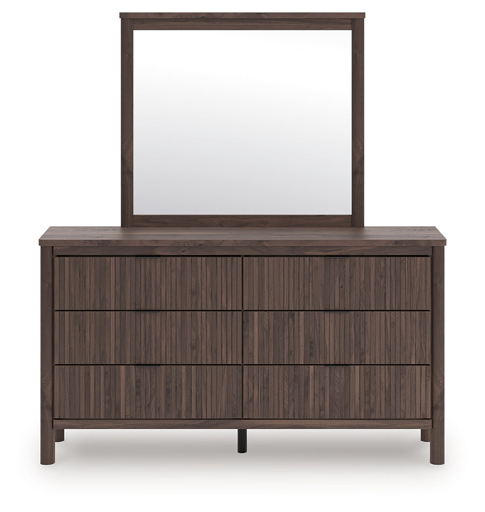 Haines Furniture Outlet - Ashley Furniture - Pamytta Bedroom - Dresser and Mirror / Brown - PCB2614B1