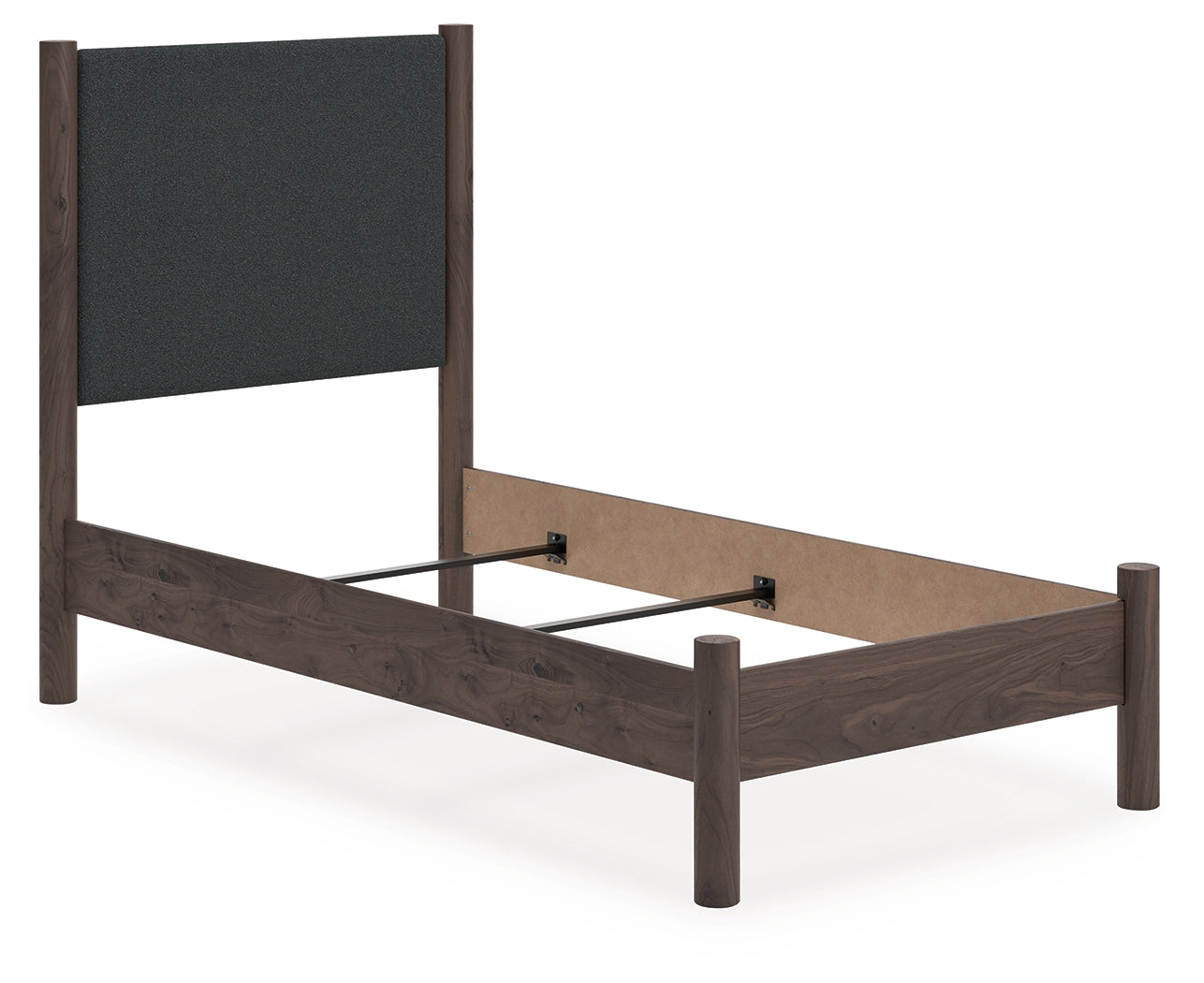 Haines Furniture Outlet - Ashley Furniture - Pamytta Bedroom - Twin Upholstered Panel Bed / Brown - PCB2614B20