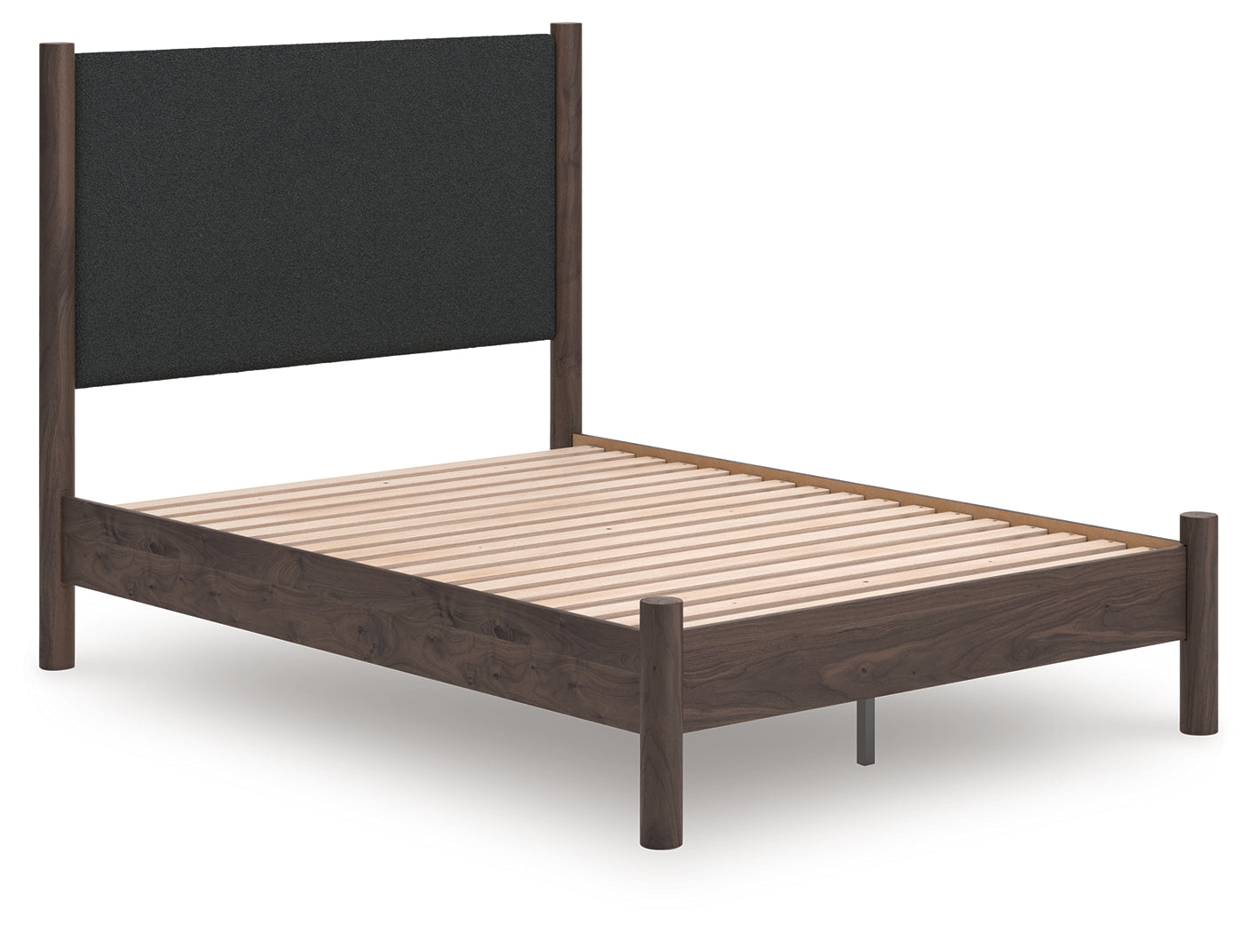 Haines Furniture Outlet - Ashley Furniture - Pamytta Bedroom - Full Upholstered Panel Platform Bed / Brown - PCB2614B10
