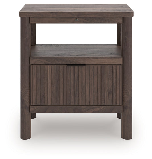 Haines Furniture Outlet - Ashley Furniture - Pamytta Bedroom - Five Drawer Wide Chest / Brown - PCB2614-46