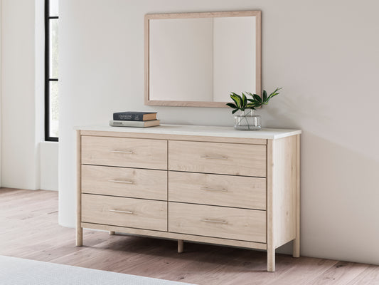 Haines Furniture Outlet - Ashley Furniture - Cadmori Bedroom - Dresser and Mirror / Black/White - B2616B1