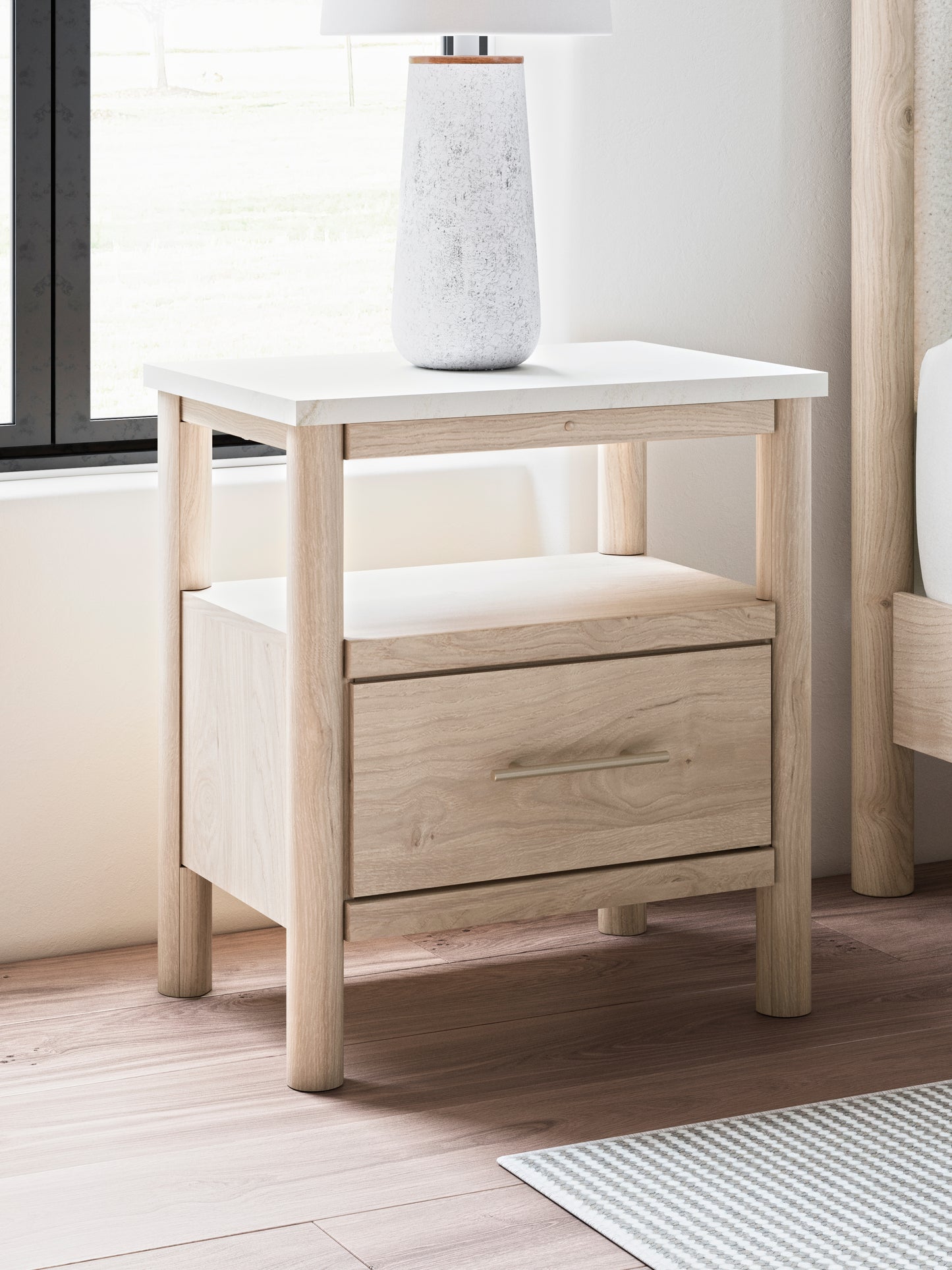 Haines Furniture Outlet - Ashley Furniture - Cadmori Bedroom - One Drawer Night Stand / Two-tone - B2615-91
