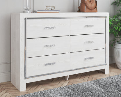 Haines Furniture Outlet - Ashley Furniture - Altyra Bedroom - Six Drawer Dresser / White - B2640-31