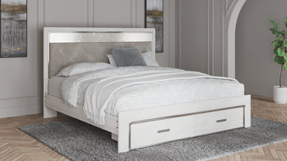 Haines Furniture Outlet - Ashley Furniture - Altyra Bedroom - King Upholstered Storage Bed / White - B2640B29