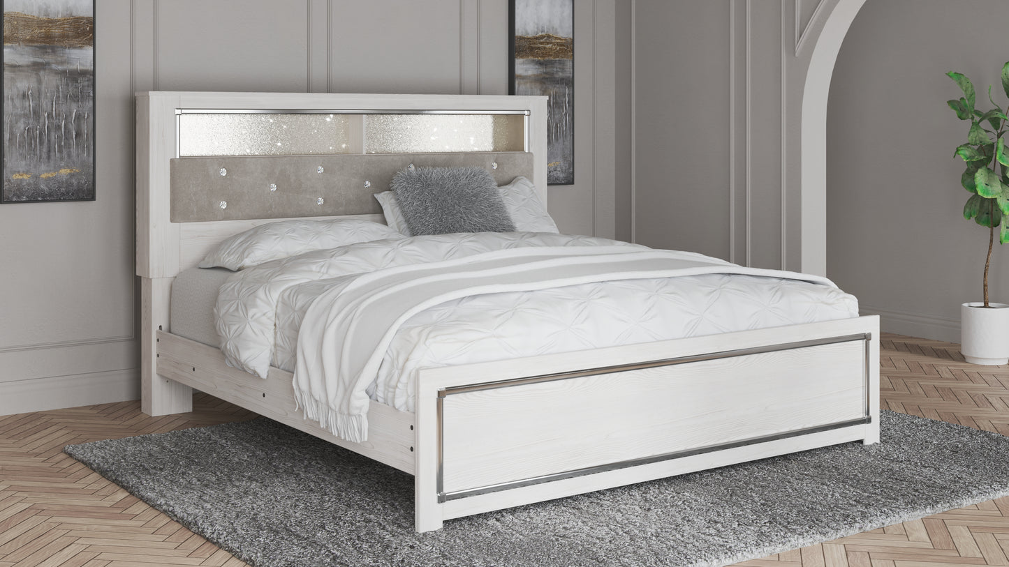 Haines Furniture Outlet - Ashley Furniture - Altyra Bedroom - King Panel Bookcase Bed / White - B2640B5