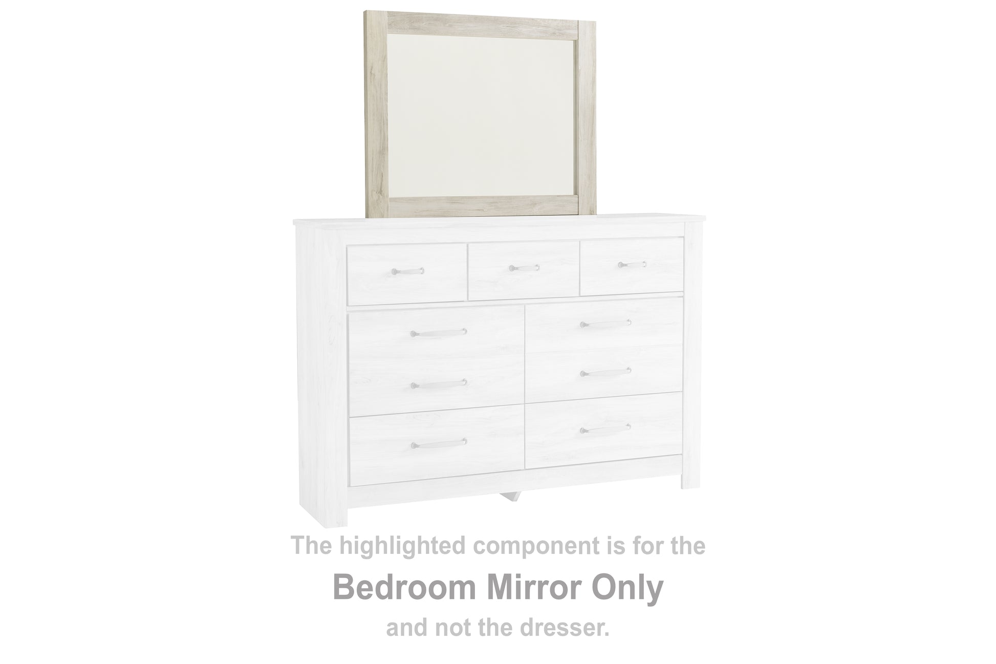 Haines Furniture Outlet - Ashley Furniture - Bellaby Bedroom - Bedroom Mirror / Whitewash - B331-36